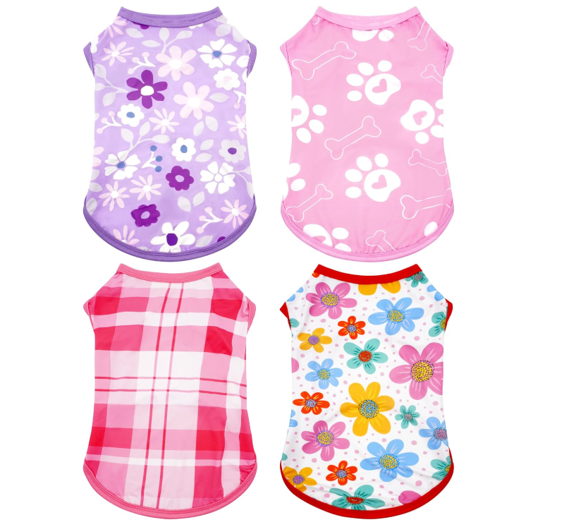 Sun-Protective Cooling Floral-Print Summer Pet Vest Set - Image 2