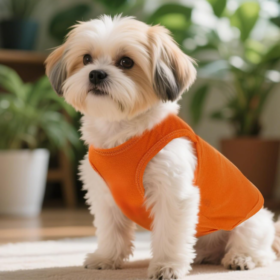 Summer Sleeveless Solid-Color Cat & Dog Vest 4-Piece Set