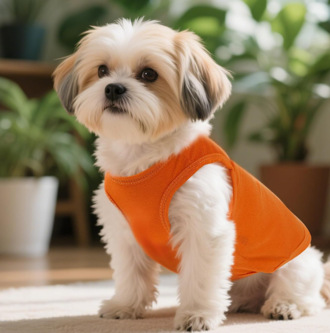 Summer Sleeveless Solid-Color Cat & Dog Vest 4-Piece Set