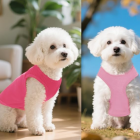 Summer Sleeveless Solid-Color Cat & Dog Vest 4-Piece Set