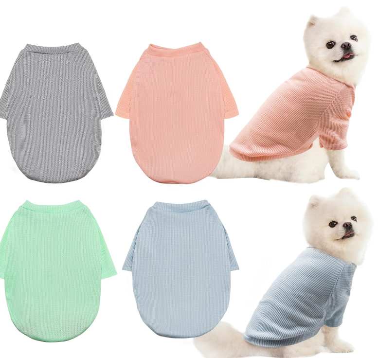 Stretchy Lightweight Soft Breathable Striped Pet T-Shirt Set - Image 2