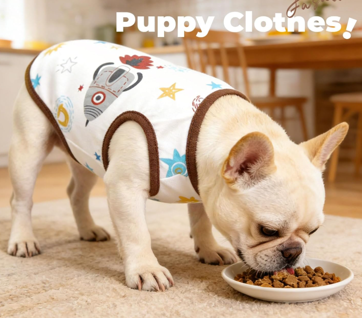 Cartoon-Print Pure Cotton Breathable Sleeveless Pet Vest - Image 2