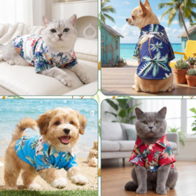 Summer Dog Shirt 4-Piece Set