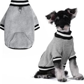 Thickened Fleece-Lined Hooded Sweatshirt With Leash Hole