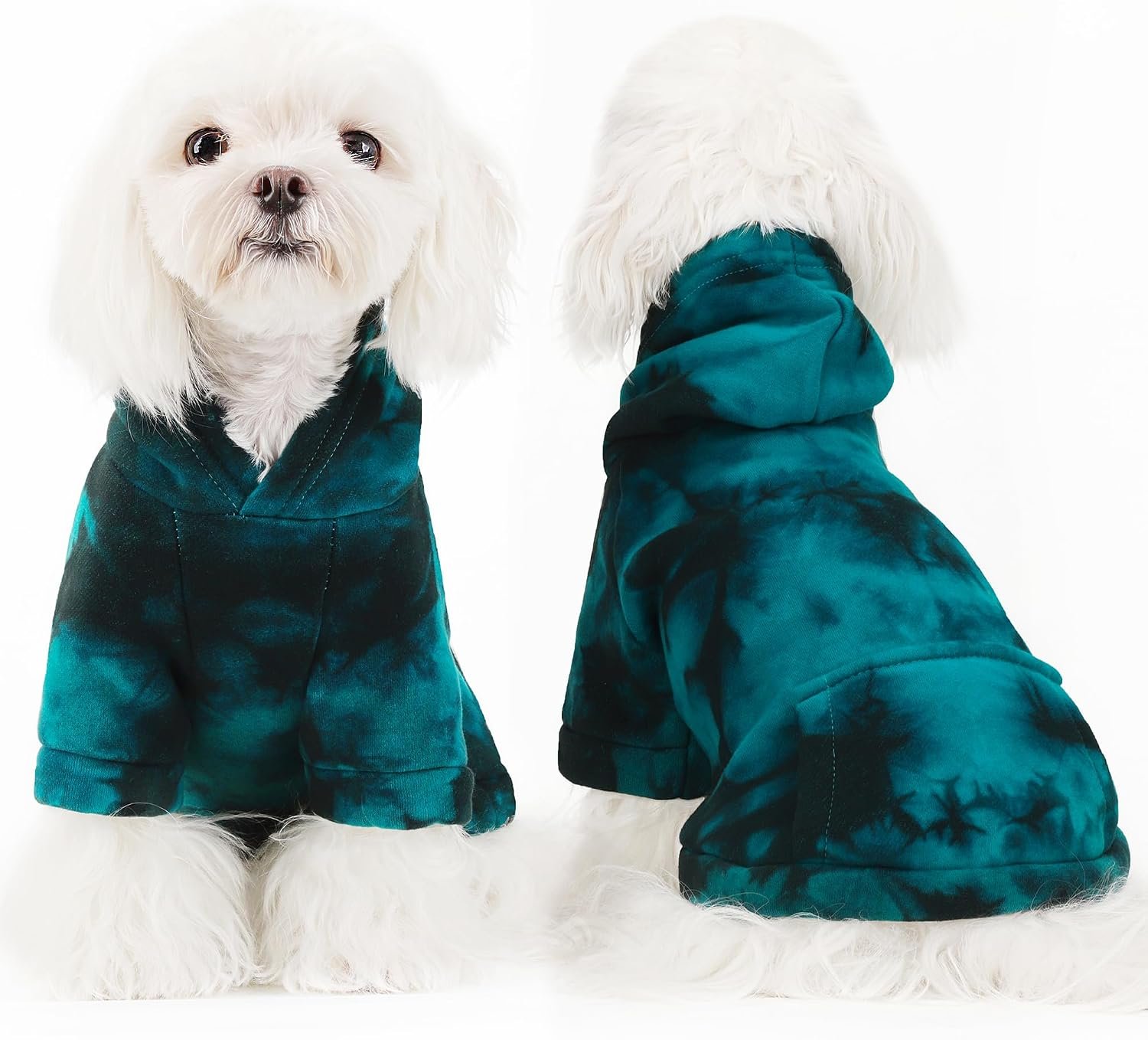 Stylish Tie-Dye Hooded Pet Sweatshirt With Pockets - Image 2