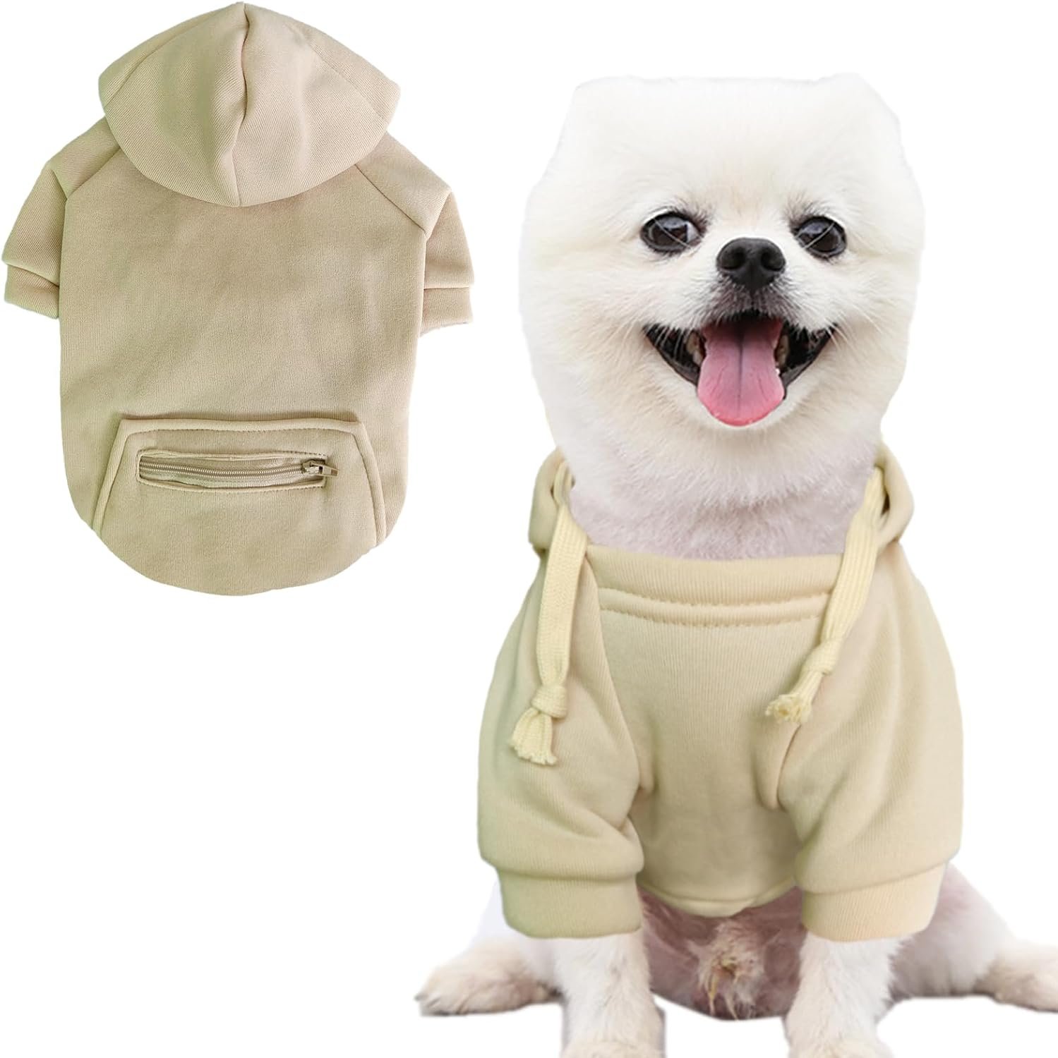 Warm Hooded Winter Dog Outfit With Pockets