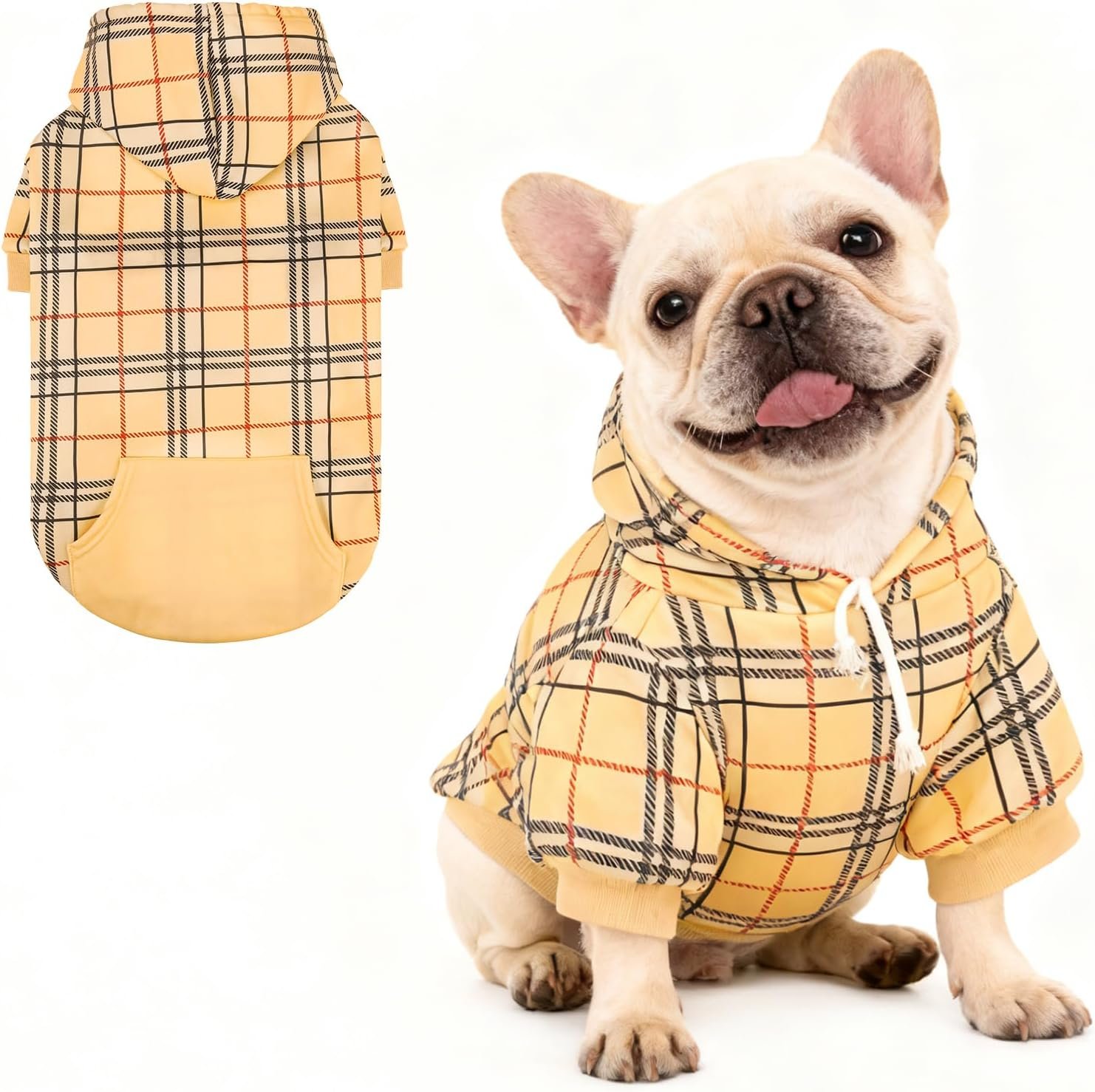 Soft And Warm Plaid Hooded Sweatshirt With Pockets