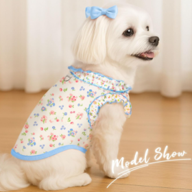 Ruffle-Cuff Breathable Stretchy Pet T-Shirt (2-Piece Set)